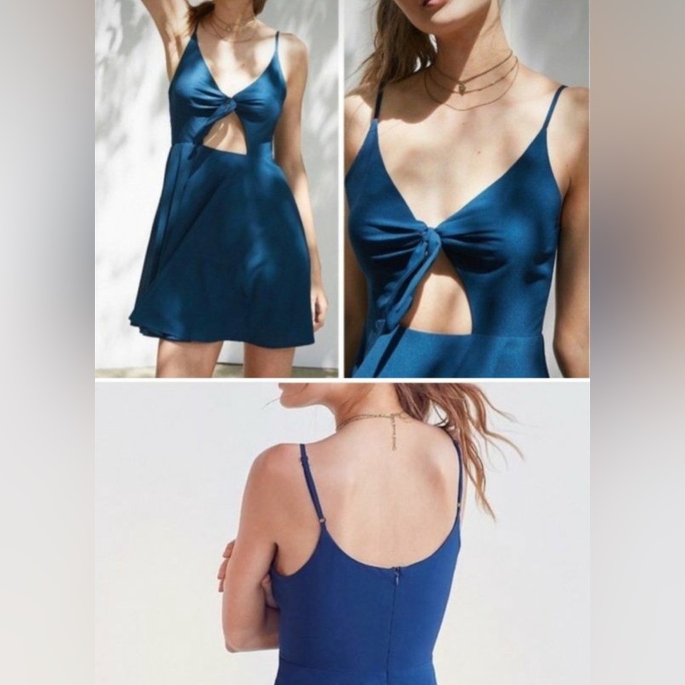 Kimchi Blue Urban Outfitters Front Tie Dark Blue Dress Size 0 Date Night